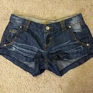 Washed out jean shorts